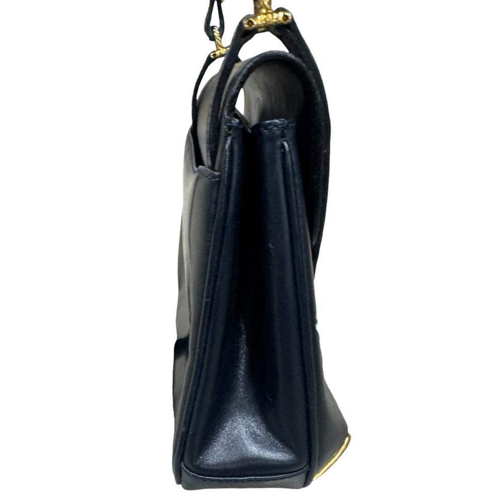 Old Gucci Vintage Black Polished Leather Horsebit Accent Shoulder Bag Auth - Picture 5 of 16